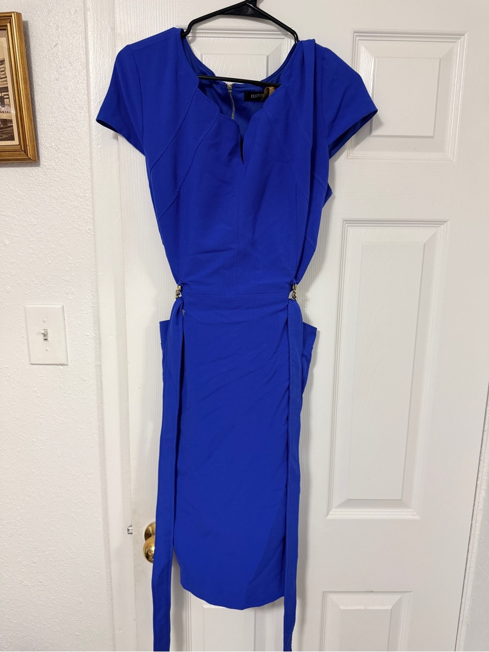 Ellen Tracy Cobalt Blue Midi Sheath Dress